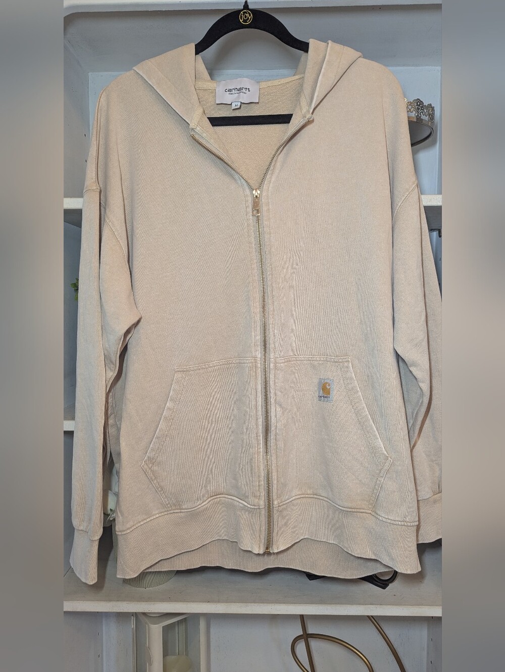 Carhartt Beige Zip-Up Hoodie